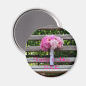 Pink Peony Bridal Bouquet Magnet (Vorderseite/Rückseite)