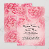 Pink Peony Bridal Dusche Einladung Peony1 (Vorne/Hinten)