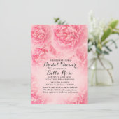 Pink Peony Bridal Dusche Einladung Peony1 (Stehend Vorderseite)