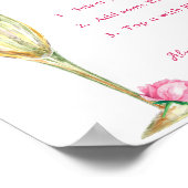 Pink Peony Bright Floral Mimosa Bar Dusche Poster (Ecke)