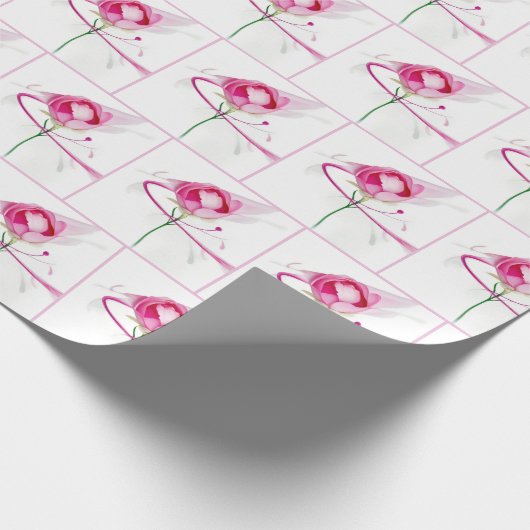 Pink Peony Bud Abstrakte Malerei Geschenkpapier (Ecke)