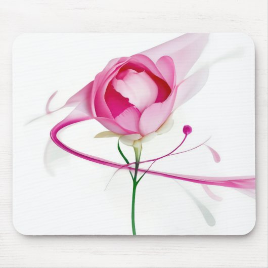 Pink Peony Bud Abstrakte Malerei Mousepad (Vorne)