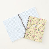 Pink Peony Butterfly Floral Pattern Notizblock (Innenseite)