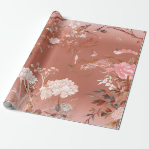 Pink Peony Chinoiserie Wrapping Paper Geschenkpapier