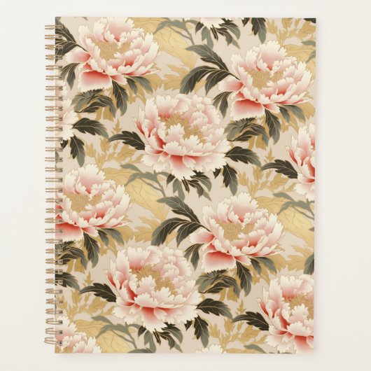 Pink Peony Chiyogami Planner Planer (Vorderseite)