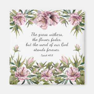 Pink Peony Christlich Bible Vers Inspiration Magnet