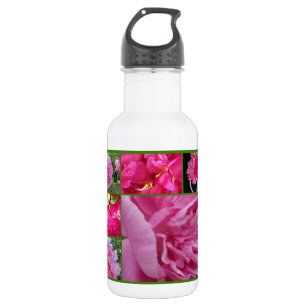 Pink Peony Collage Trinkflasche