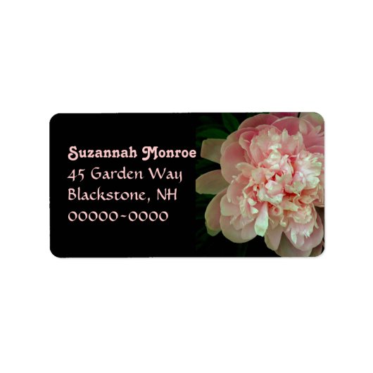 Pink Peony Custom Address Labels Adressaufkleber (Vorne)