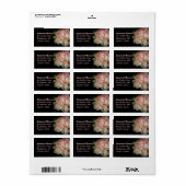 Pink Peony Custom Address Labels Adressaufkleber (Vorne)