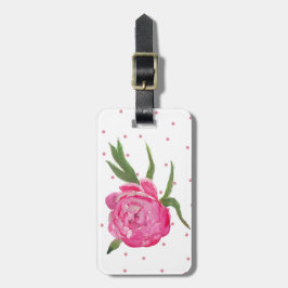 Pink Peony Custom Luggage Tag Gepäckanhänger