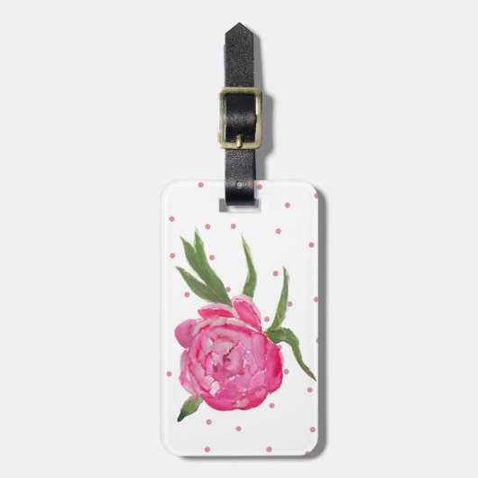 Pink Peony Custom Luggage Tag Gepäckanhänger (Vorderseite vertikal)