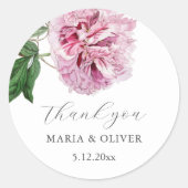 Pink Peony Danke, dass du Sticker hochgezinkt hast (Vorderseite)