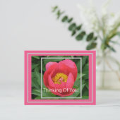 PINK PEONY/DENKEN POSTKARTE (Stehend Vorderseite)