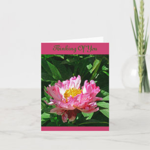 "PINK PEONY/DENKING OF YOU" NOTECARD (FOTOG) KARTE