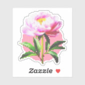 Pink Peony Dot Mosaic Flower Aufkleber (Blatt)