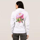Pink Peony Dot Mosaic Flower Front & Back Hoodie (Schwarz voll)
