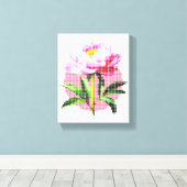 Pink Peony Dot Mosaic Flower Leinwanddruck (Insitu (Holzboden))
