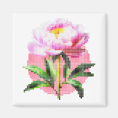 Pink Peony Dot Mosaic Flower Magnet (Vorne)
