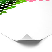 Pink Peony Dot Mosaic Flower Poster (Ecke)