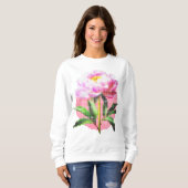 Pink Peony Dot Mosaic Flower Sweatshirt (Vorne ganz)
