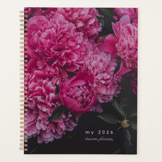 Pink Peony Dreams Planner Planer (Vorderseite)