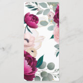 Pink Peony Eucalyptus Garden Floral Glam Menu Menükarte (Rückseite)