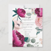Pink Peony Eucalyptus Garden Floral Glam R.S.V.P. Einladung (Vorderseite)