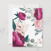 Pink Peony Eucalyptus Garden Floral Glam R.S.V.P. Einladung (Rückseite)