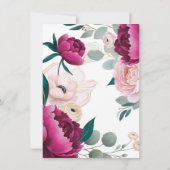 Pink Peony Eucalyptus Garden Floral Glam Wedding  Einladung (Rückseite)