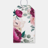 Pink Peony Eucalyptus Garden Floral Glam Wedding  Geschenkanhänger (Rückseite)