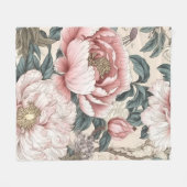 Pink Peony Fleecedecke (Vorderseite (Horizontal))