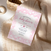 Pink Peony Floral Baby Dusche Einladung