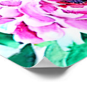 Pink Peony Floral Brautparty Begrüßungszeichen Poster (Ecke)