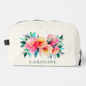 Pink Peony Floral Brautparty Custom Waschbeutel (Vorderseite)