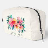 Pink Peony Floral Brautparty Custom Waschbeutel (Rechte Ecke)