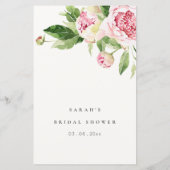 Pink Peony Floral Brautparty Ratschläge für Paare (Rückseite)