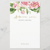 Pink Peony Floral Brautparty Ratschläge für Paare (Vorderseite)