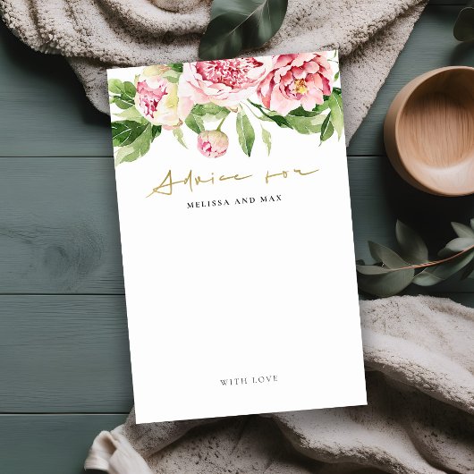 Pink Peony Floral Brautparty Ratschläge für Paare