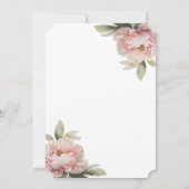 Pink Peony floral Foto in Love Memory Einladung (Rückseite)
