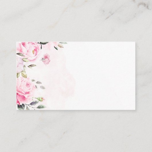 Pink Peony Floral Guess Wie viele Kisses Game Card Begleitkarte (Rückseite)