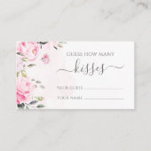 Pink Peony Floral Guess Wie viele Kisses Game Card Begleitkarte (Vorderseite)