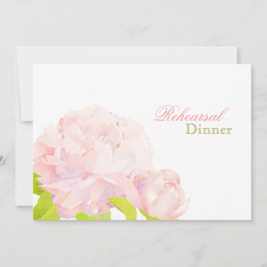Pink Peony Floral Hochzeit Probe Dinner Einladung (Vorderseite)