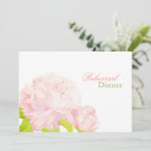 Pink Peony Floral Hochzeit Probe Dinner Einladung (Stehend Vorderseite)