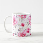 Pink Peony Floral Kaffeetasse (Links)