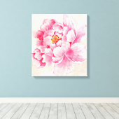 Pink Peony Floral Leinwanddruck (Insitu (Holzboden))