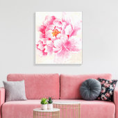 Pink Peony Floral Leinwanddruck (Insitu (Wohnzimmer))
