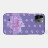 Pink Peony Floral Monogram Lila Case-Mate iPhone Hülle (Rückseite (Horizontal))