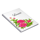 Pink Peony Floral Notizblock (Rechte Seite)