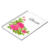 Pink Peony Floral Notizblock (Linke Seite)