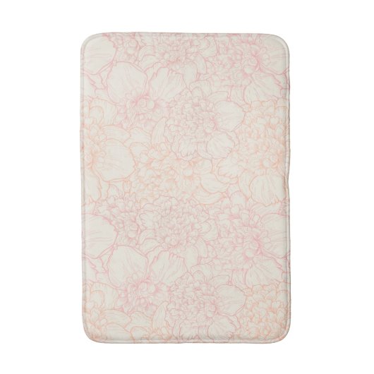 Pink Peony Floral Pattern Badematte (Vorderseite Vertikal)